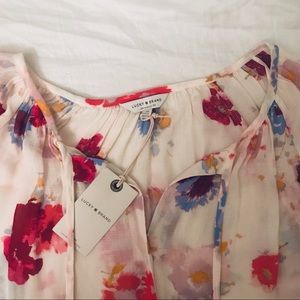 Lucky Brand Floral Raglan Blouse (NEW)